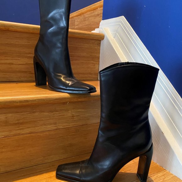 GUCCI Boot Leather Black Size 7B - Picture 6 of 7